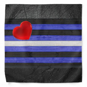 SlipperyJoe's leather pride flag black royal blue  Bandana