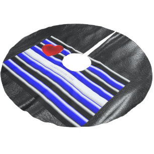 SlipperyJoe's leather pride flag black royal blue Brushed Polyester Tree Skirt