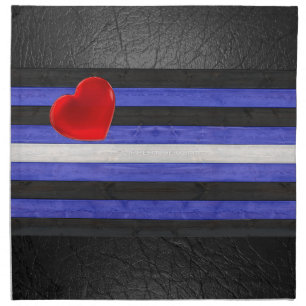SlipperyJoe's leather pride flag black royal blue Cloth Napkin