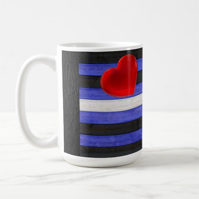 SlipperyJoe's leather pride flag black royal blue  Coffee Mug (Left)