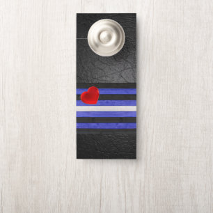 SlipperyJoe's leather pride flag black royal blue  Door Hanger