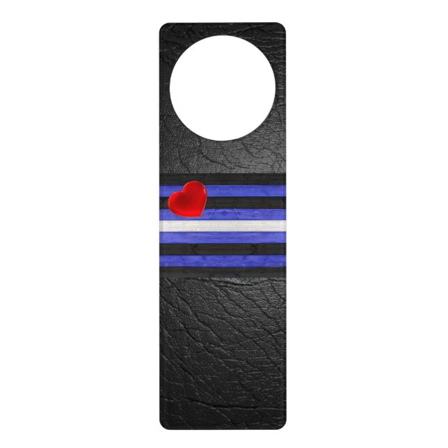 SlipperyJoe's leather pride flag black royal blue  Door Hanger (Front)