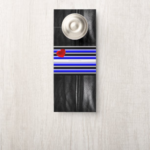 SlipperyJoe's leather pride flag black royal blue  Door Hanger