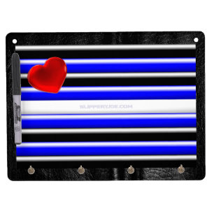 SlipperyJoe's leather pride flag black royal blue  Dry Erase Board With Keychain Holder