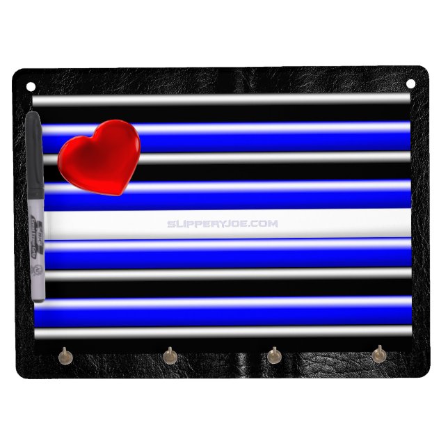 SlipperyJoe's leather pride flag black royal blue  Dry Erase Board With Keychain Holder (Front)
