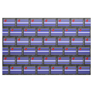 SlipperyJoe's leather pride flag black royal blue  Fabric