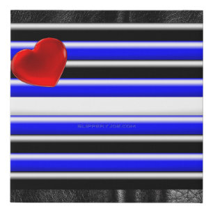 SlipperyJoe's leather pride flag black royal blue Faux Canvas Print