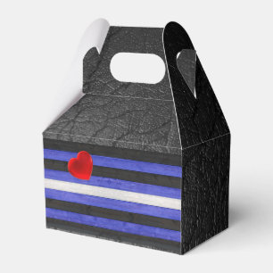SlipperyJoe's leather pride flag black royal blue Favor Boxes