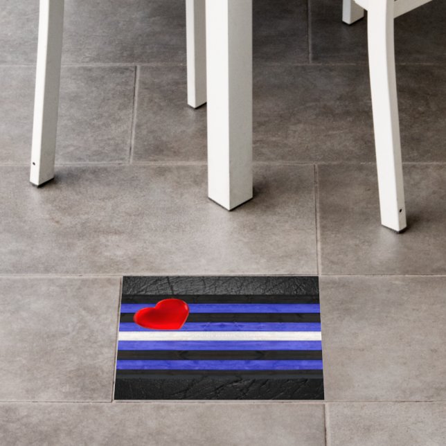 SlipperyJoe's leather pride flag black royal blue  Floor Decals (Restaurant)