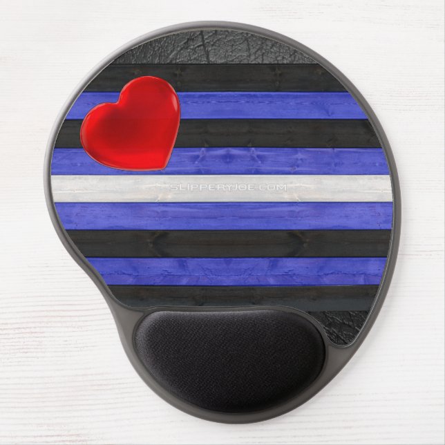 SlipperyJoe's leather pride flag black royal blue  Gel Mouse Pad (Front)