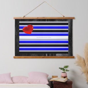 SlipperyJoe's leather pride flag black royal blue  Hanging Tapestry