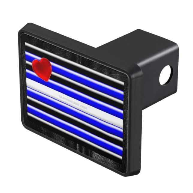 SlipperyJoe's leather pride flag black royal blue  Hitch Cover (Top Right)