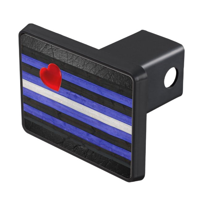 SlipperyJoe's leather pride flag black royal blue  Hitch Cover (Top Right)