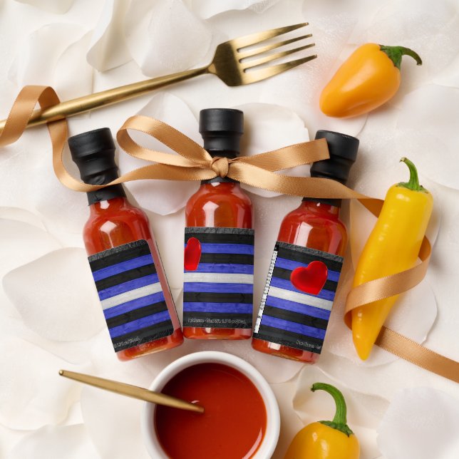 SlipperyJoe's leather pride flag black royal blue  Hot Sauces (Wedding)