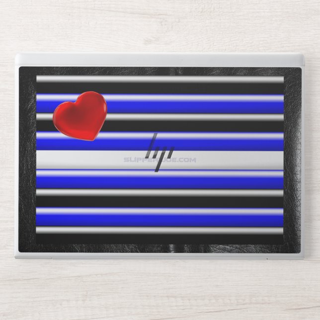 SlipperyJoe's leather pride flag black royal blue  HP Laptop Skin (Front)
