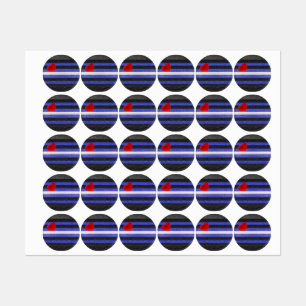 SlipperyJoe's leather pride flag black royal blue Labels