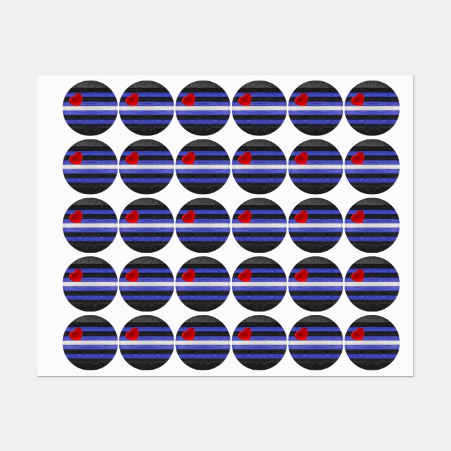 SlipperyJoe's leather pride flag black royal blue  Labels (Sheet)