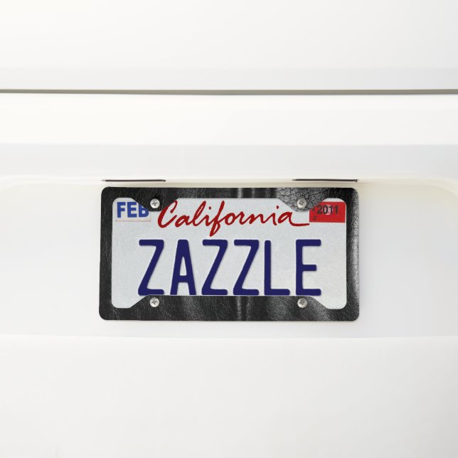 SlipperyJoe's leather pride flag black royal blue  License Plate Frame (On Car)