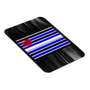 SlipperyJoe's leather pride flag black royal blue Magnet
