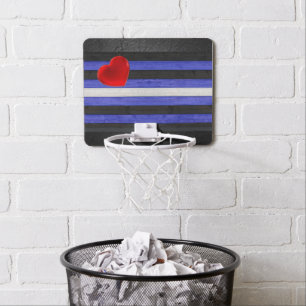 SlipperyJoe's leather pride flag black royal blue  Mini Basketball Hoop