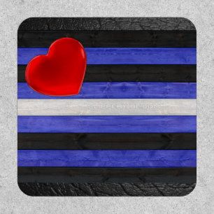 SlipperyJoe's leather pride flag black royal blue Patch