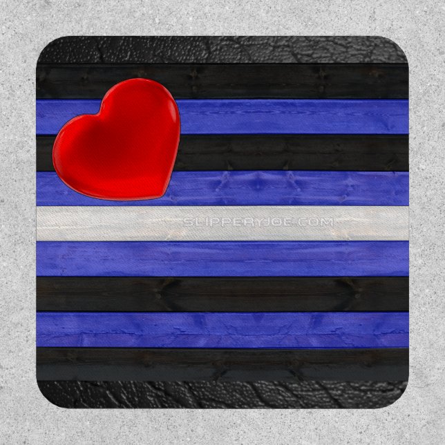 SlipperyJoe's leather pride flag black royal blue  Patch (Front)