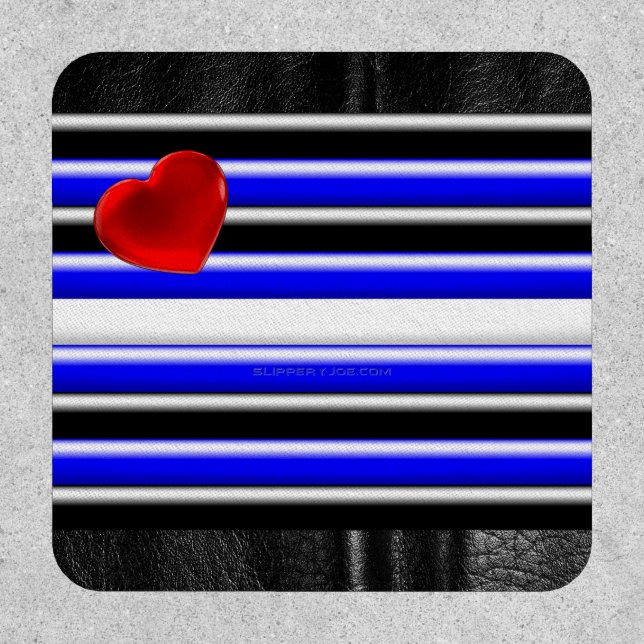 SlipperyJoe's leather pride flag black royal blue  Patch (Front)
