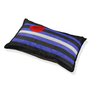 SlipperyJoe's leather pride flag black royal blue  Pet Bed