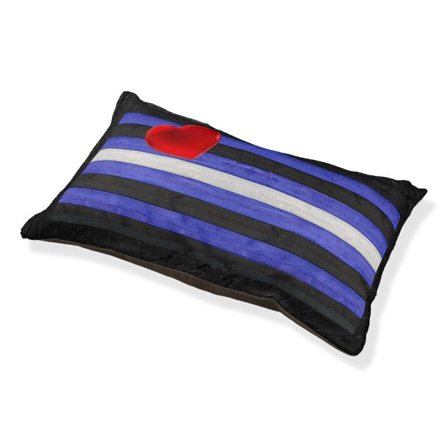 SlipperyJoe's leather pride flag black royal blue  Pet Bed (Angled)