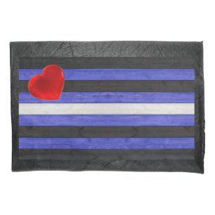 SlipperyJoe's leather pride flag black royal blue Pillow Case