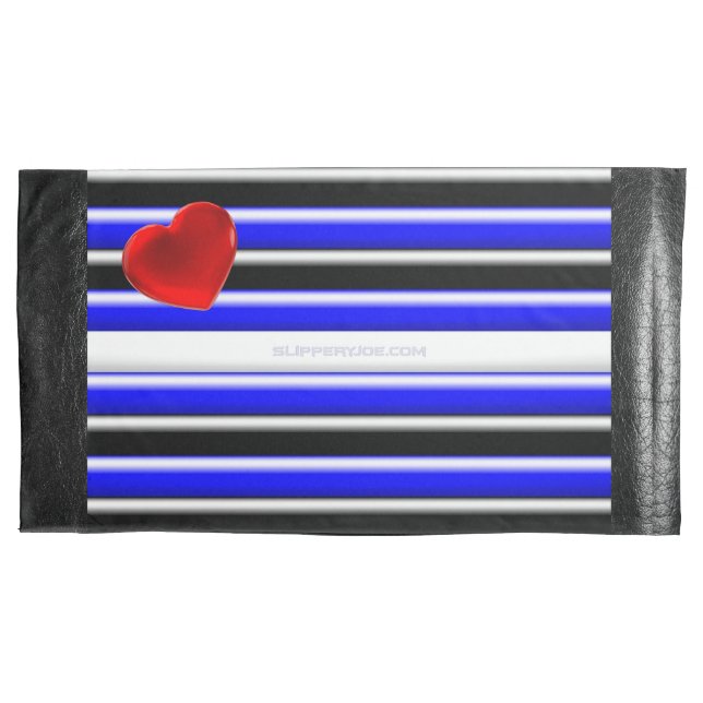 SlipperyJoe's leather pride flag black royal blue  Pillow Case (Front)
