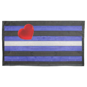 SlipperyJoe's leather pride flag black royal blue Pillow Case