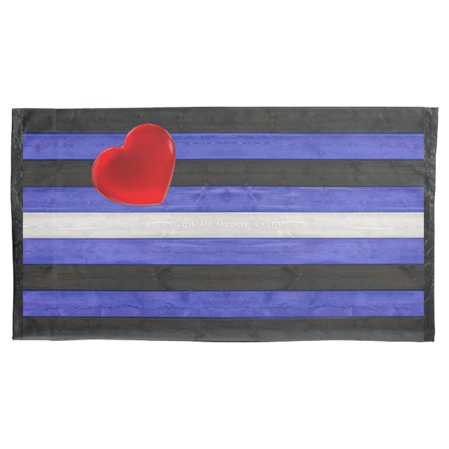 SlipperyJoe's leather pride flag black royal blue  Pillow Case (Front)