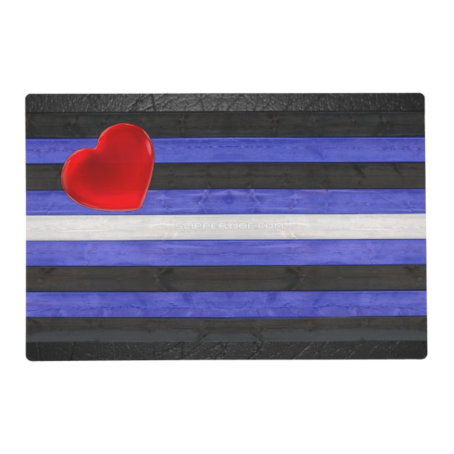 SlipperyJoe's leather pride flag black royal blue  Placemat (Front)