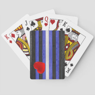 SlipperyJoe's leather pride flag black royal blue  Poker Cards