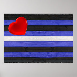 SlipperyJoe's leather pride flag black royal blue  Poster