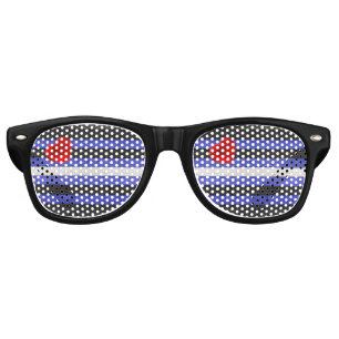 SlipperyJoe's leather pride flag black royal blue  Retro Sunglasses