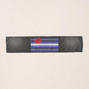 SlipperyJoe's leather pride flag black royal blue  Scarf