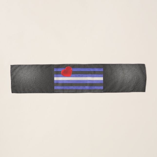 SlipperyJoe's leather pride flag black royal blue  Scarf (Front (Horizontal))