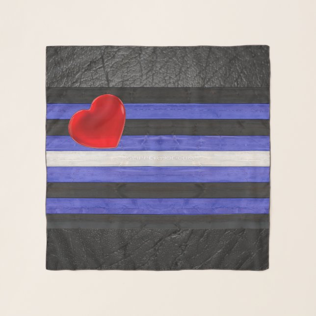 SlipperyJoe's leather pride flag black royal blue  Scarf (Front)