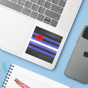 SlipperyJoe's leather pride flag black royal blue Sticker