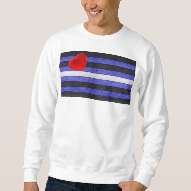 SlipperyJoe's leather pride flag black royal blue  Sweatshirt (Front)