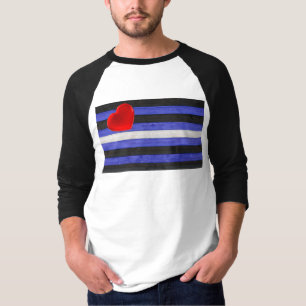 SlipperyJoe's leather pride flag black royal blue  T-Shirt