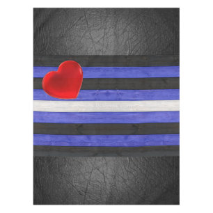 SlipperyJoe's leather pride flag black royal blue  Tablecloth