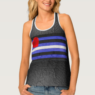 SlipperyJoe's leather pride flag black royal blue  Tank Top