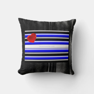 SlipperyJoe's leather pride flag black royal blue Throw Pillow