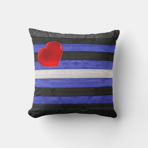 SlipperyJoe's leather pride flag black royal blue  Throw Pillow