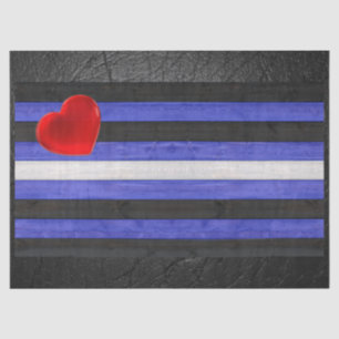 SlipperyJoe's leather pride flag black royal blue Tissue Paper