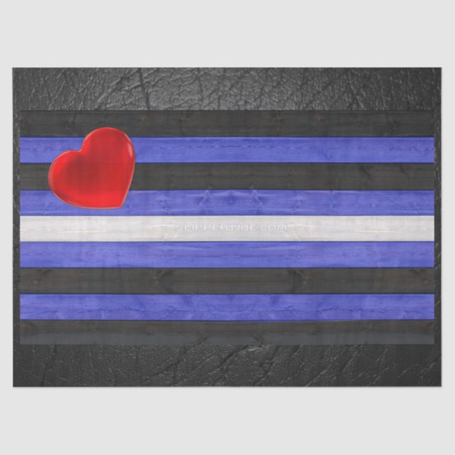 SlipperyJoe's leather pride flag black royal blue  Tissue Paper (Front)