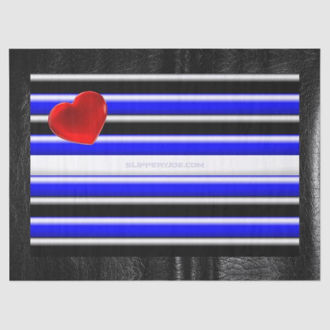 SlipperyJoe's leather pride flag black royal blue  Tissue Paper (Front)